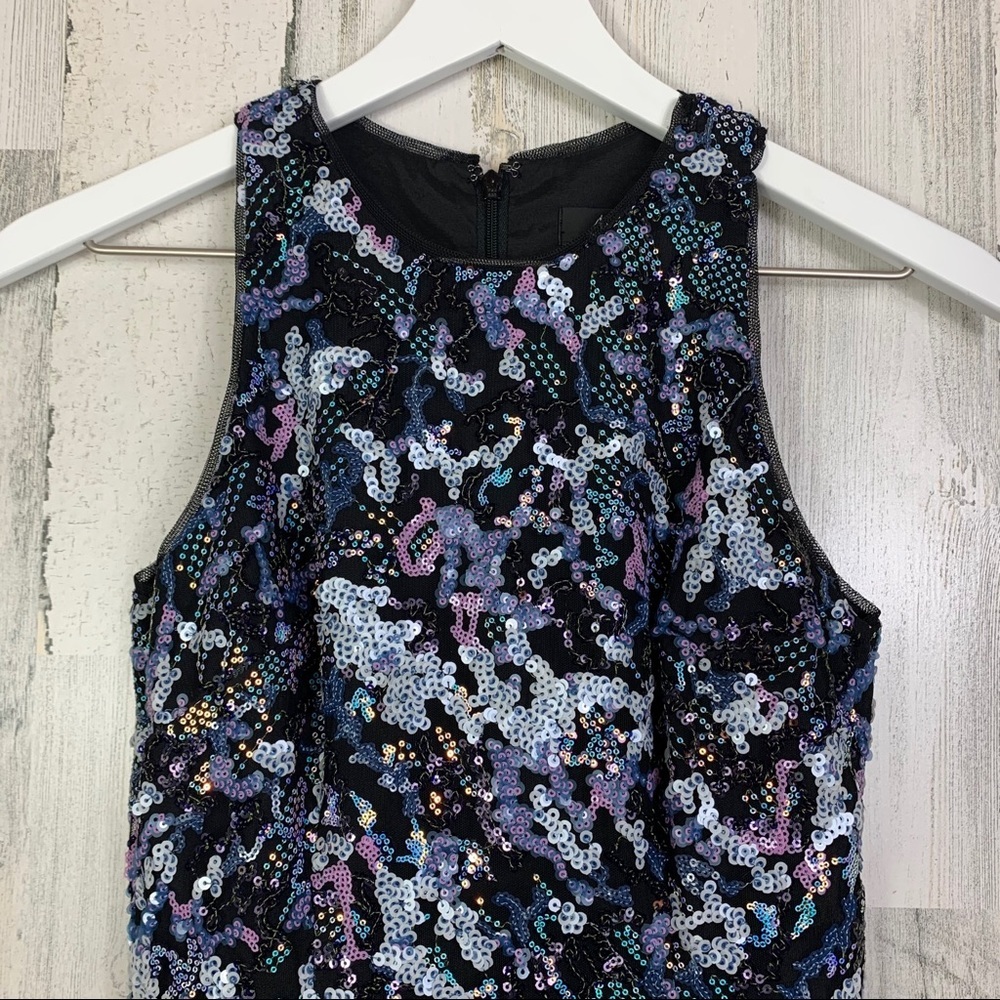 Aidan Mattox Sequin A-Line Mini Halter Dress - image 3